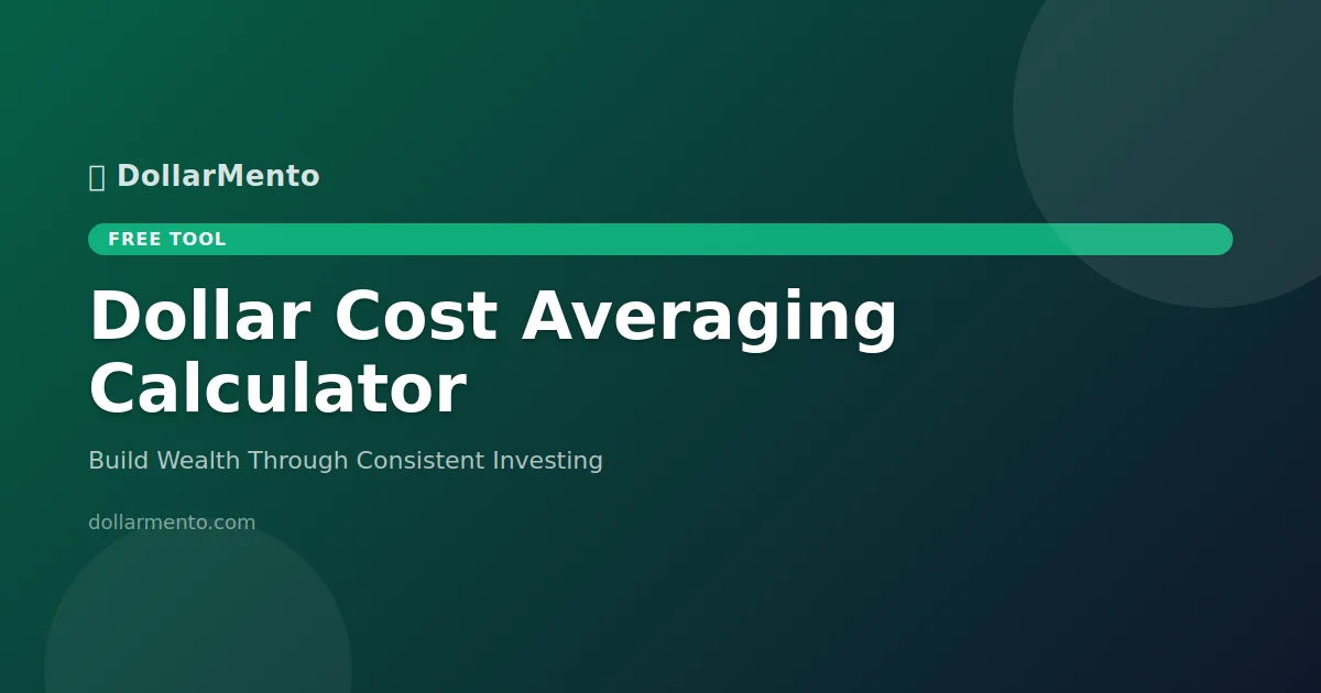Dollar Cost Averaging Calculator: The Proven Strategy to Build Wealth Without Timing the Market