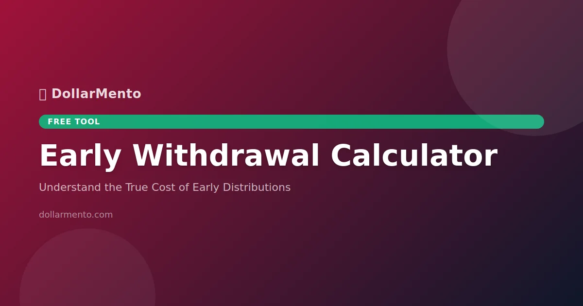 Early 401k Withdrawal Calculator: True Cost Before You Decide