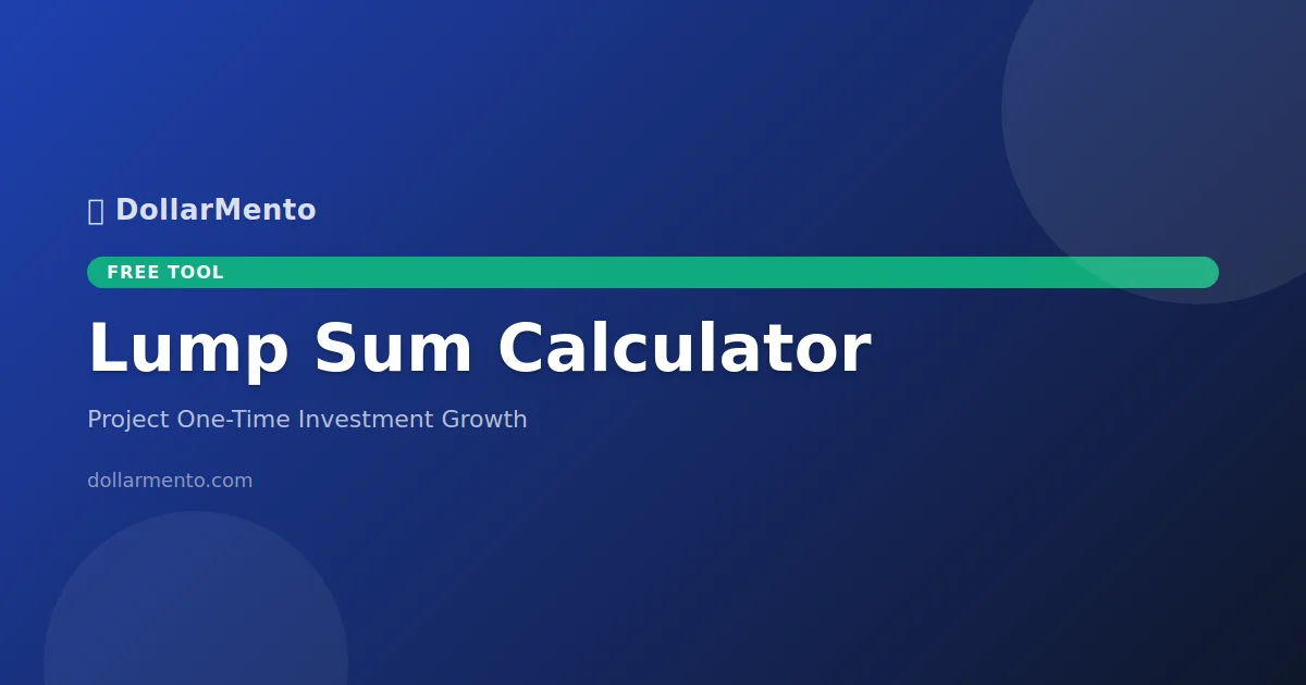 Lump Sum Calculator: Should You Invest Everything at Once or Spread It Out?